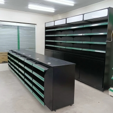 Check out counter with Back Wall