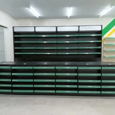 Check out counter with Back Wall