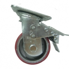 COT PU Iron Caster Wheel Swivel w/ Double Break COT PU Iron Caster Wheel Swivel w/ Double Break