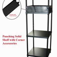 punching solid shelf with corner accessory